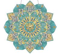 Starnearby Diamond Painting Horloge Murale Mandala Bricolage Horloge Peinture Diamant Strass Forme Spéciale Bricolage Artisanat Mosaïque Décoration Suspendue Pendentif Décoration Cadeau