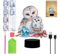 Starnearby Diamond Painting Lampe LED, Peinture Diamant Veilleuse Bricolage, Veilleuse Enfant à Piles/USB, Lampe d'ambiance, Lampe de Nuit Chambre Décor, Cadeaux Noël Anniversaire