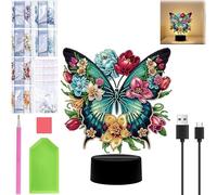 Starnearby Diamond Painting Lampe LED, Peinture Diamant Veilleuse Bricolage, Veilleuse Enfant à Piles/USB, Lampe d'ambiance, Lampe de Nuit Chambre Décor, Cadeaux Noël Anniversaire
