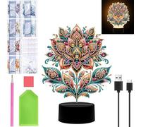 Starnearby Diamond Painting Lampe LED, Peinture Diamant Veilleuse Bricolage, Veilleuse Enfant à Piles/USB, Lampe d'ambiance, Lampe de Nuit Chambre Décor, Cadeaux Noël Anniversaire