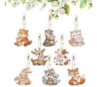 Starnearby Diamond Painting Porte Clé Animaux, Porte-clés de Peinture Diamant Bricolage, Broderie Diamant Porte Clef Double Face, Peinture Diamant Porte Clef Strass Artisanat Pendentif Cadeau