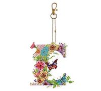 Starnearby Diamond Painting Porte Clé Lettre Alphabet Strass, Porte-clés de Peinture au Diamant Bricolage, Broderie Diamant Porte Clé Double Face, Peinture Diamant Porte Clef Artisanat Pendentif