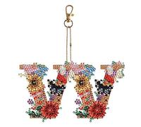 Starnearby Diamond Painting Porte Clé Lettre Alphabet Strass, Porte-clés de Peinture au Diamant Bricolage, Broderie Diamant Porte Clé Double Face, Peinture Diamant Porte Clef Artisanat Pendentif