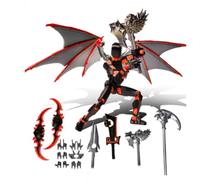 Starnearby Figurine d'action Titan 13 avec Ailes, Action Figurine T13, Robot Mobile Articulé, Assemblage Terminé, Figurine Impression 3D, Figurine Mobile, Décoration de Bureau, Cadeau (A-Noir)