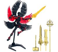 Starnearby Figurine d'action Titan 13 avec Ailes, Action Figurine T13, Robot Mobile Articulé, Assemblage Terminé, Figurine Impression 3D, Figurine Mobile, Décoration de Bureau, Cadeau (C-Noir+Rouge)