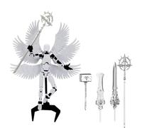 Starnearby Figurine d'action Titan 13 avec Ailes, Action Figurine T13, Robot Mobile Articulé, Assemblage Terminé, Figurine Impression 3D, Figurine Mobile, Décoration de Bureau, Cadeau (C-Blanc)