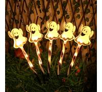 Starnearby Guirlande Lumineuse Halloween, Lumières Extérieures Solaires de Fantôme, Lampe Citrouille Halloween LED, Lumière Décorative de Jardin, Decoration Halloween pour Chemin Cour Jardin