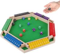 Starnearby Jeux Ferme la Boîte, Jeu de Dés en Bois pour 6 Joueurs, Jeu de Société Shut The Box, Jouet de Stratégie Classique pour la Maison, Les Fêtes et Les Réunions (Multicolore)