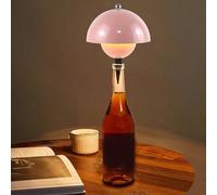 Starnearby Lampe de Bouteille Sans Fil Rechargeable, Lampe de Table Bouteille LED Tactile Forme de Champignon, Lampe de Chevet Portable, Dimmable 3 Couleurs pour Bar, Restaurant, Maison (Rose)