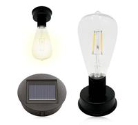 Starnearby Lampe Solaire de Remplacement, Lampe Solaire de Rechange avec Ampoule LED, Panneau Solaire Lanterne, Allumage et Extinction Automatiques pour Jardin, Camping, Extérieur (1pc)