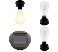 Starnearby Lampe Solaire de Remplacement, Lampe Solaire de Rechange avec Ampoule LED, Panneau Solaire Lanterne, Allumage et Extinction Automatiques pour Jardin, Camping, Extérieur (2pcs)