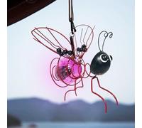 Starnearby Lampe Solaire Exterieur Abeille, Lampe LED Abeille en Métal, Statue d'insecte Solaire pour Décoration de Jardin Extérieur, Balcon, Porche, Décoration Printanière (Violet 1pc)