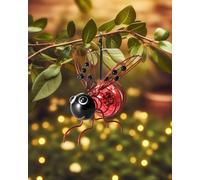 Starnearby Lampe Solaire Exterieur Abeille, Lampe LED Abeille en Métal, Statue d'insecte Solaire pour Décoration de Jardin Extérieur, Balcon, Porche, Décoration Printanière (Rouge 1pc)