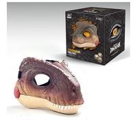Starnearby Masque de Dinosaure à Mâchoire Mobile, Masque Vélociraptor Simulé avec Effet Sonore à Bouche Ouverte, Accessoire de Cosplay pour Halloween, Carnaval, Enfants et Adultes