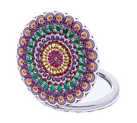 Starnearby Miroir Maquillage de Poche de Peinture Diamant Bricolage, Miroir de Poche Compact Pliable Portable, Mini Miroir Diamond Painting Mandala pour Femmes Filles Voyage Travail École