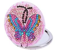 Starnearby Miroir Maquillage de Poche de Peinture Diamant Bricolage, Miroir de Poche Compact Pliable Portable, Mini Miroir Diamond Painting Mandala pour Femmes Filles Voyage Travail École