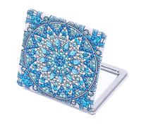 Starnearby Miroir Maquillage de Poche Pliable Portable Diamond Painting Mandala avec Peinture Diamant Bricolage pour Femmes Filles Voyage Travail École