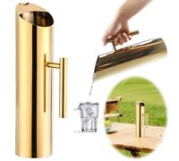 Starnearby Pichet à Eau Inox, Carafe à Eau 1,5/2 L, Cruche a Eau Inox avec Poignée, Moderne, pour Boissons, Thé Glacé, Café Chaud pour la Maison, le Restaurant, le Bar (Or 2L)