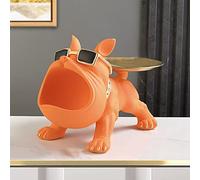 Starnearby Plateau Clé Entrée, Statue Bouledogue Vide Poche, Bol Clé Entrée Bulldog Sculpture en Résine, Plateau Rangement Clef, Plateau Clé Entrée, Statue de Plateau de Rangement de Table