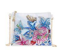 Starnearby Sac à Bandoulière Femme avec Chaîne Amovible DIY Diamond Painting Pochette Strass Spéciaux Porte-Monnaie en Cuir Sac à Main Peinture Diamant Bricolage Pochette Bandoulière Femme