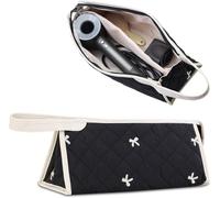 Starnearby Sac de Rangement Compatible avec Dyson Airwrap Complete et Shark Flexstyle, Tousse de Voyage pour Sèche-Cheveux Dyson et Accessoires, Étui de Voyage Matelassé (Noir)