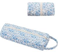 Starnearby Sac de Rangement Compatible avec Dyson Airwrap et Shark Flexstyle, Tousse de Voyage Matelassée pour Sèche-Cheveux Dyson et Accessoires, Fers à Boucler, Fers à Lisser (Fleurs Bleues)