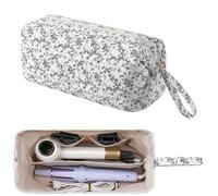Starnearby Sac de Voyage Compatible avec Dyson Airwrap et Shark Flexstyle, Tousse de Rangement pour Sèche-Cheveux Dyson et Accessoires, Pochette Matelassée pour Fer à Friser (Fleurs Noires)
