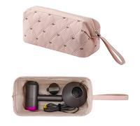 Starnearby Sac de Voyage Compatible avec Dyson Airwrap et Shark Flexstyle, Tousse de Rangement pour Sèche-Cheveux Dyson et Accessoires, Pochette Matelassée pour Fer à Friser (Rose à nœud)