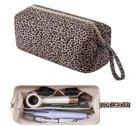 Starnearby Sac de Voyage Compatible avec Dyson Airwrap et Shark Flexstyle, Tousse de Rangement pour Sèche-Cheveux Dyson et Accessoires, Pochette Matelassée pour Fer à Friser (Lmprimé léopard)