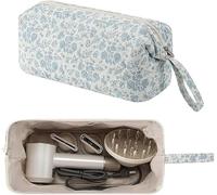 Starnearby Sac de Voyage Compatible avec Dyson Airwrap et Shark Flexstyle, Tousse de Rangement pour Sèche-Cheveux Dyson et Accessoires, Pochette Matelassée pour Fer à Friser (Fleurs Bleues)