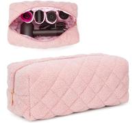Starnearby Sac de Voyage Compatible avec Dyson Airwrap, Tousse de Rangement Matelassée pour Sèche-Cheveux Dyson et Accessoires, Organisateur pour Outils de Coiffure Shark Flexstyle (Peluche Rose)