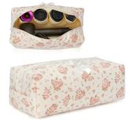 Starnearby Sac de Voyage Compatible avec Dyson Airwrap, Tousse de Rangement Matelassée pour Sèche-Cheveux Dyson et Accessoires, Organisateur pour Outils de Coiffure Shark Flexstyle (Dentelle Florale)