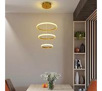 Starnearby Suspension Luminaire Moderne Design Lustre Spirale LED Lustre LED Rond Suspendu Anneau Lampe Suspendue Moderne Réglable 50W Lumière Suspension Éclairage pour Salle à Manger Salon Chambre