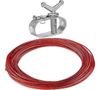 Starnearby Tendeur de Câble Métallique, Tendeur Bache Piscine, Treuil Bache Piscines, Cordon Bâche Piscine 40m, Kit de Câble et de Treuil pour Couverture de Piscines Hors Sol