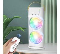 Starnearby Ventilateur de Refroidissement à Eau, Ventilateur de Table Brumisateur, Petit Refroidisseur d'air par évaporation à 3 Vitesses, Ventilateurs de Bureau Silencieux avec LED (Rechargeable)