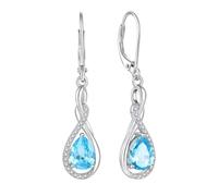 Starnny Boucles d'oreilles en forme de goutte pour femme, ton argent, pierre de naissance, cadeau pour femme, mère, petite amie