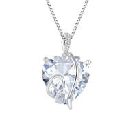 Starnny Collier Femme Argent 925/1000,Pendentif Infini Collier 3A Zirconium Bijoux pour Femmes,Pierre de naissance d'avril