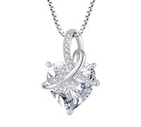 Starnny Collier pour femme en argent sterling 925 avec pendentif infini et papillon avec cœur en zircone cubique 5A - Bijou pour femme, Zircone cubique,Pierre de naissance d'avril