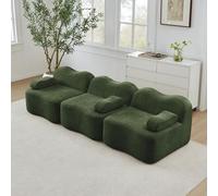 staronce Boneless Canapé 3 Places - Canapé Nuage Modulaire Sans Configuration, Forme de Vague, Mousse 32D Assise Profonde, Coussin Accoudoirs Mobiles pour Salon, Vert