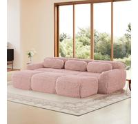 staronce Boneless Cloud Canapé rose, adapté aux animaux domestiques et aux rayures, fonction sommeil, tissu peluche de qualité supérieure, dossier ergonomique et design modulaire, pour salon, bureau à