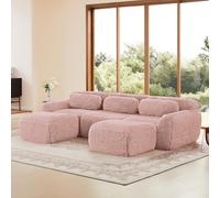 staronce CloudComfort Canapé d'angle et canapé-lit modulaire en forme de U/L, fonction de sommeil extensible, en peluche de qualité supérieure, coussin d'assise ergonomique, pour salon, bureau à