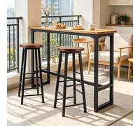 staronce Lot de 2 tabourets de bar avec repose-pieds, 71 cm de haut, en MDF + métal, tabourets de cuisine confortables pour îlot de cuisine, comptoir, chaise de salle à manger industrielle, marron