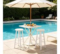 staronce Lot de 2 tabourets de bar avec repose-pieds, 71 cm de haut, en MDF + métal, tabourets de cuisine confortables pour îlot de cuisine, comptoir, chaise de salle à manger moderne, blanc