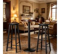 staronce Lot de 2 tabourets de bar avec repose-pieds, 71 cm de haut, en MDF + métal, tabourets de cuisine confortables rembourrés pour comptoir, île de cuisine, chaise de salle à manger industrielle