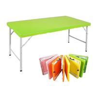 staronce Table Pliante extérieur 125 cm, capacité 135 kg, Hauteur réglable, avec poignée, pour Camping Pique-Nique fêtes intérieur/extérieur - Vert