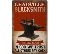 Starotore Blacksmith Knowledge - Plaque en métal rétro in God We Trust All Others Pay Cash - Décoration murale pour club, cuisine, restaurant, café, bar, maison - 30,5 x 43,2 cm