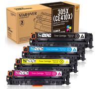 STAROVER 4x 305A (CE410A - CE413A), 305X (CE410X - CE413X) Cartouches De Toner Couleur Compatible Pour HP LaserJet Pro 400 Color