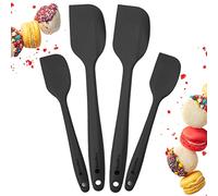 StarPack Lot de 4 spatules en silicone de qualité supérieure avec revêtement solide hygiénique - 101 embouts de cuisson (gris/noir)