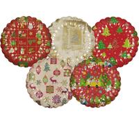 STARPAK Assiette de l'Avent ronde Diamètre : 230 mm multicolore 2 pièces