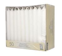 STARPAK Bougie de table, 21 mm, pack de 50 , blanc